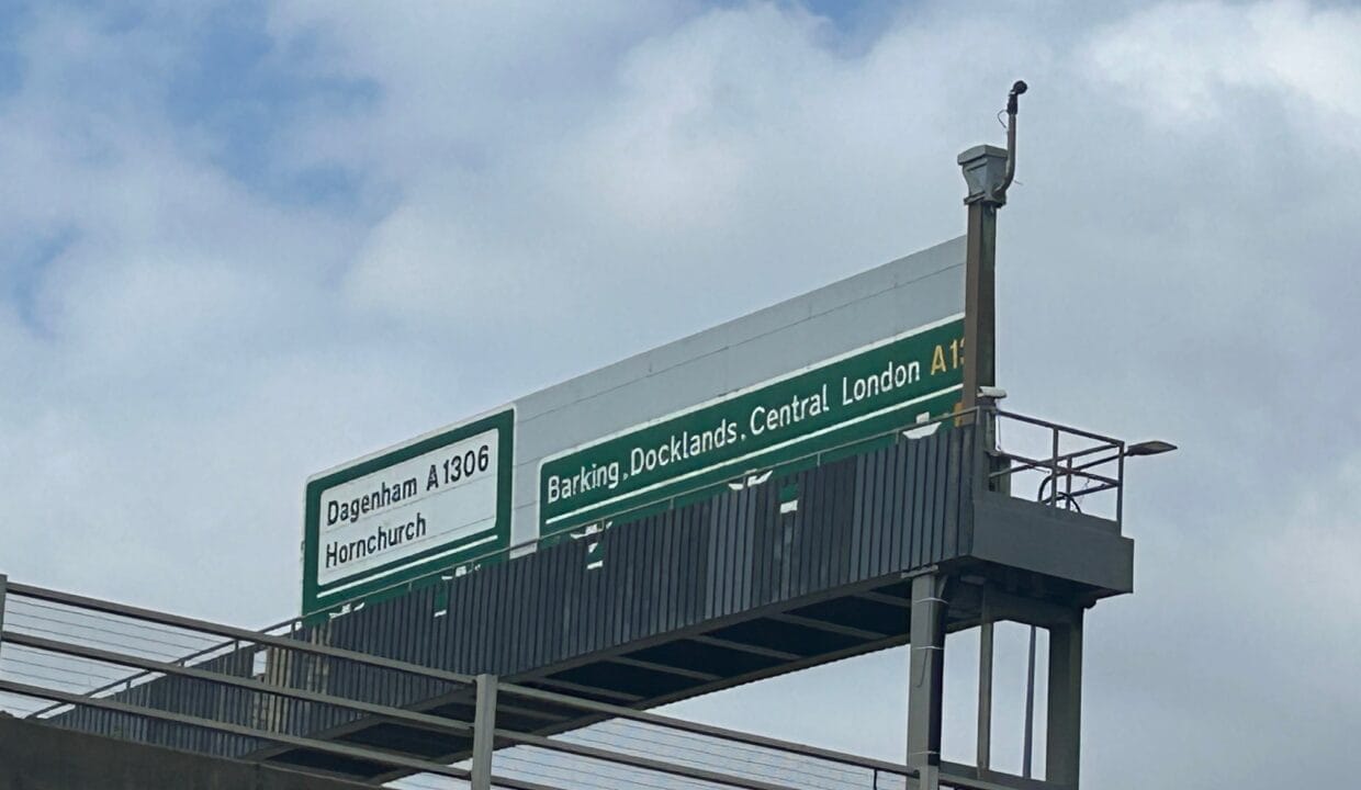 A13 Road signage gantry