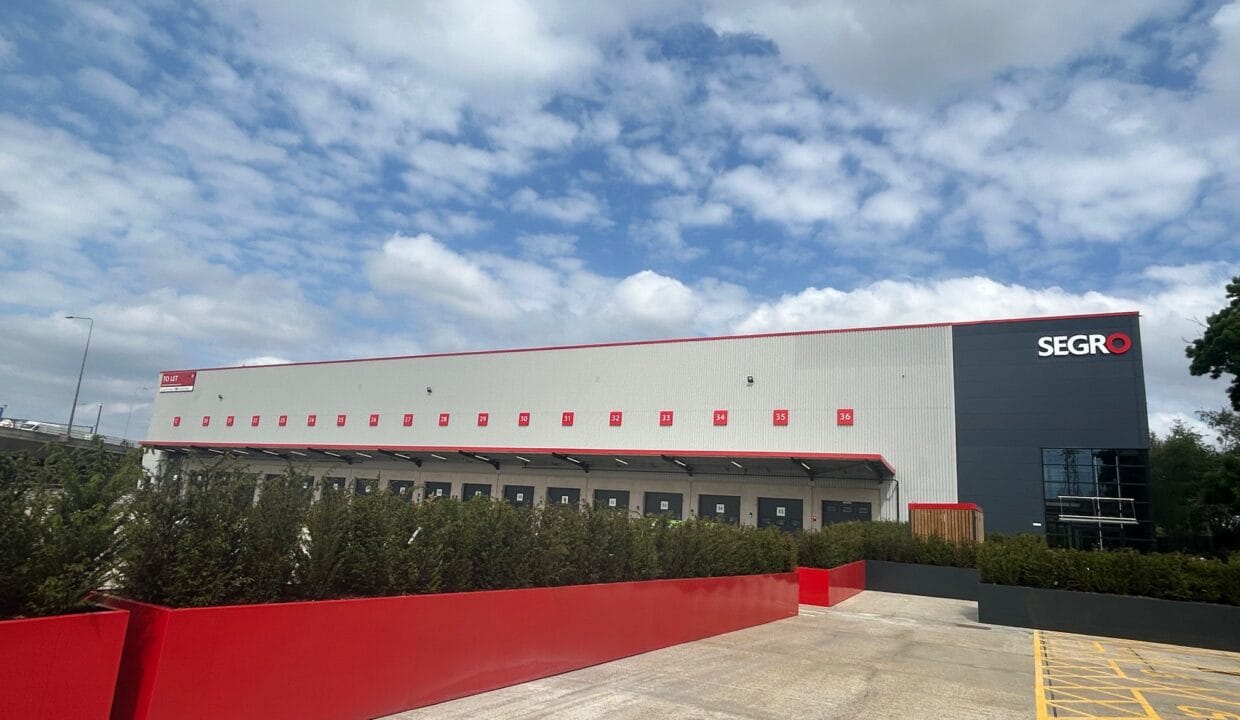 South elevation and parking area